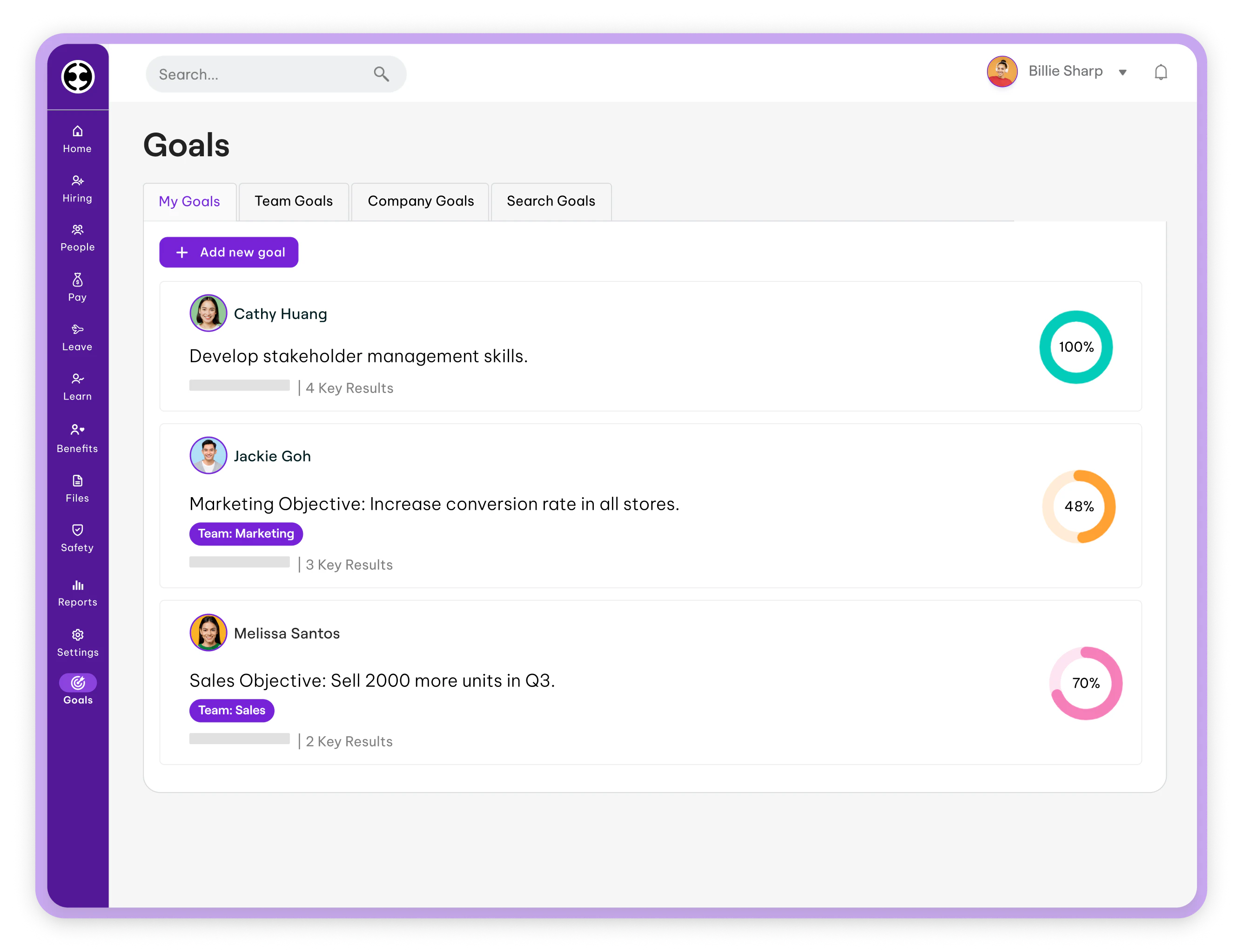 screenshot of Employment Hero